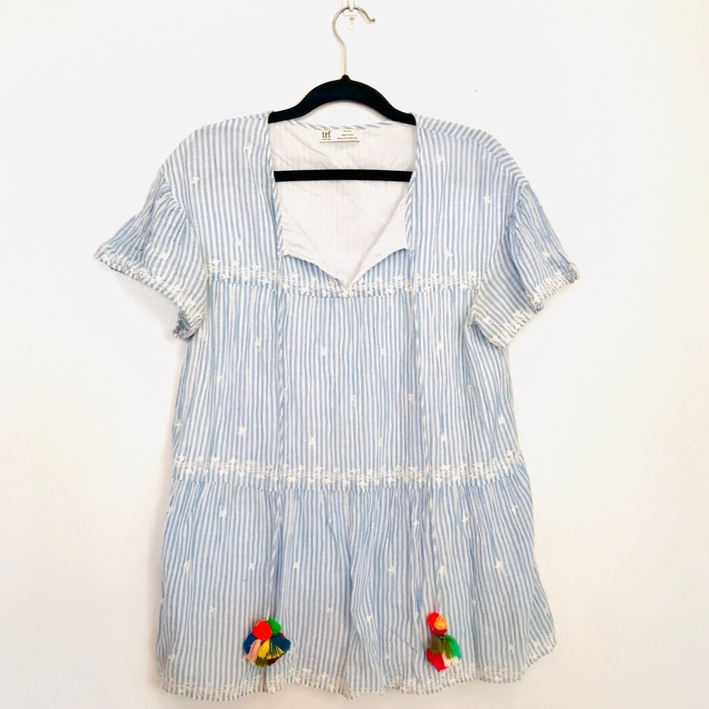 Babydoll dress with puff balls